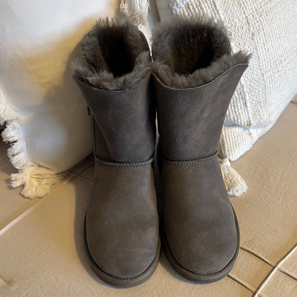 UGG Gray Winter Boots with Sheepskin Lining